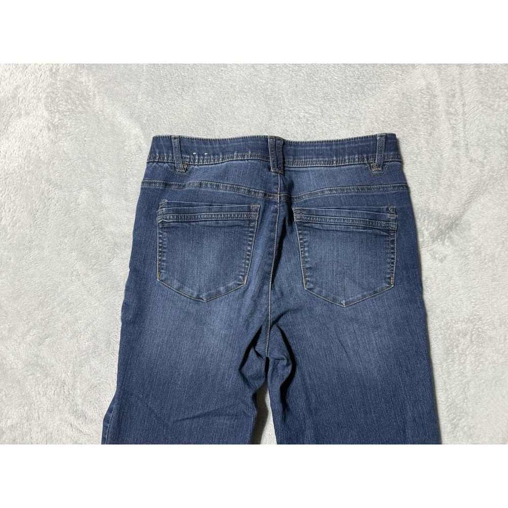 Democracy Jeans Womens 10 Denim Blue Fray Flare Medium Wash 30x29.5 - Picture 8 of 9
